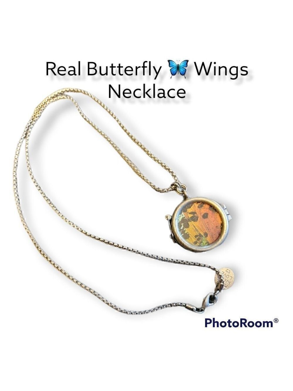 Butterfly Pendant Necklace 25 Inch Chain #N21